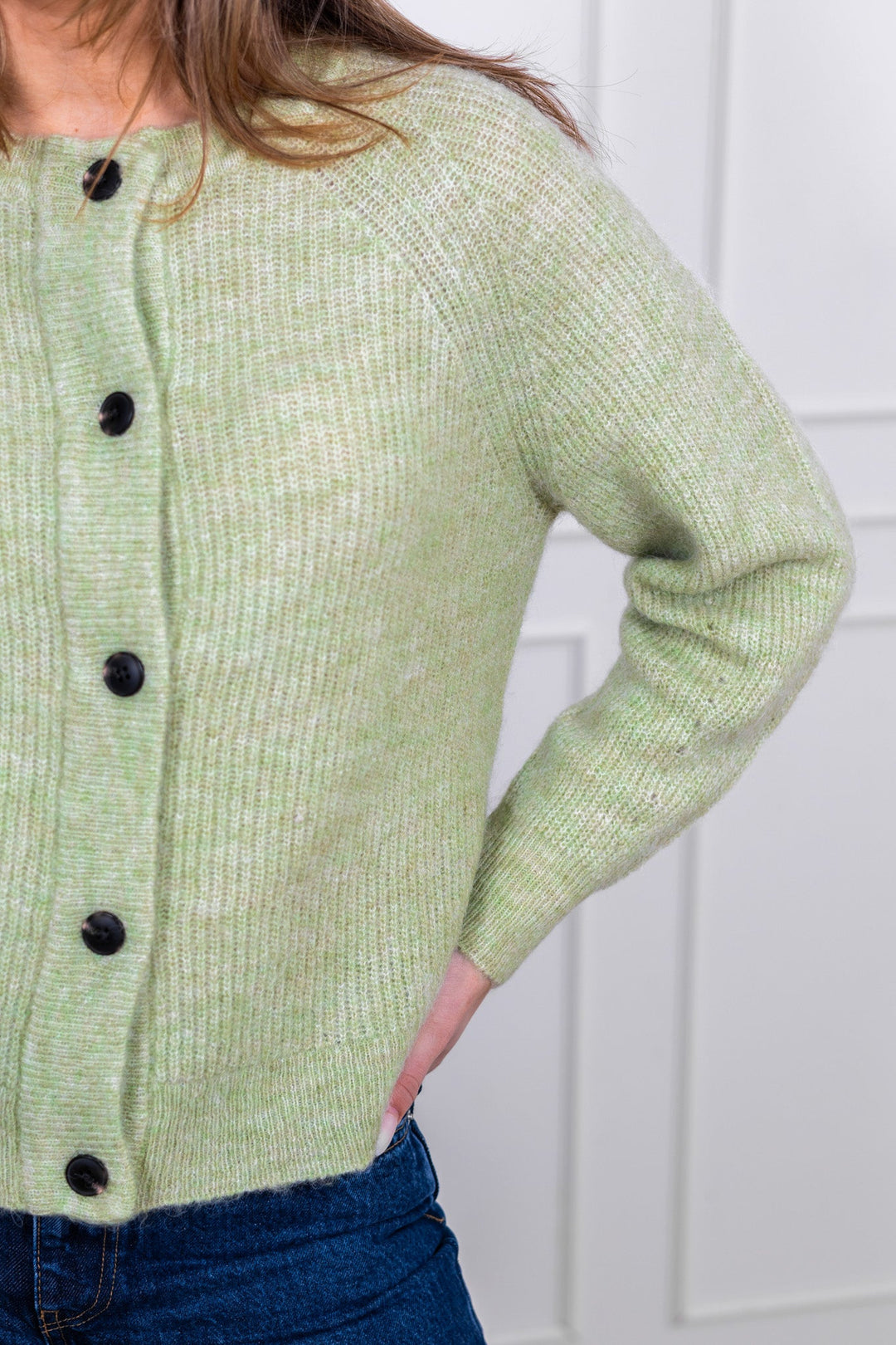 Lulu Ls Knit Short Cardigan Lint Melange | Genser | Smuk