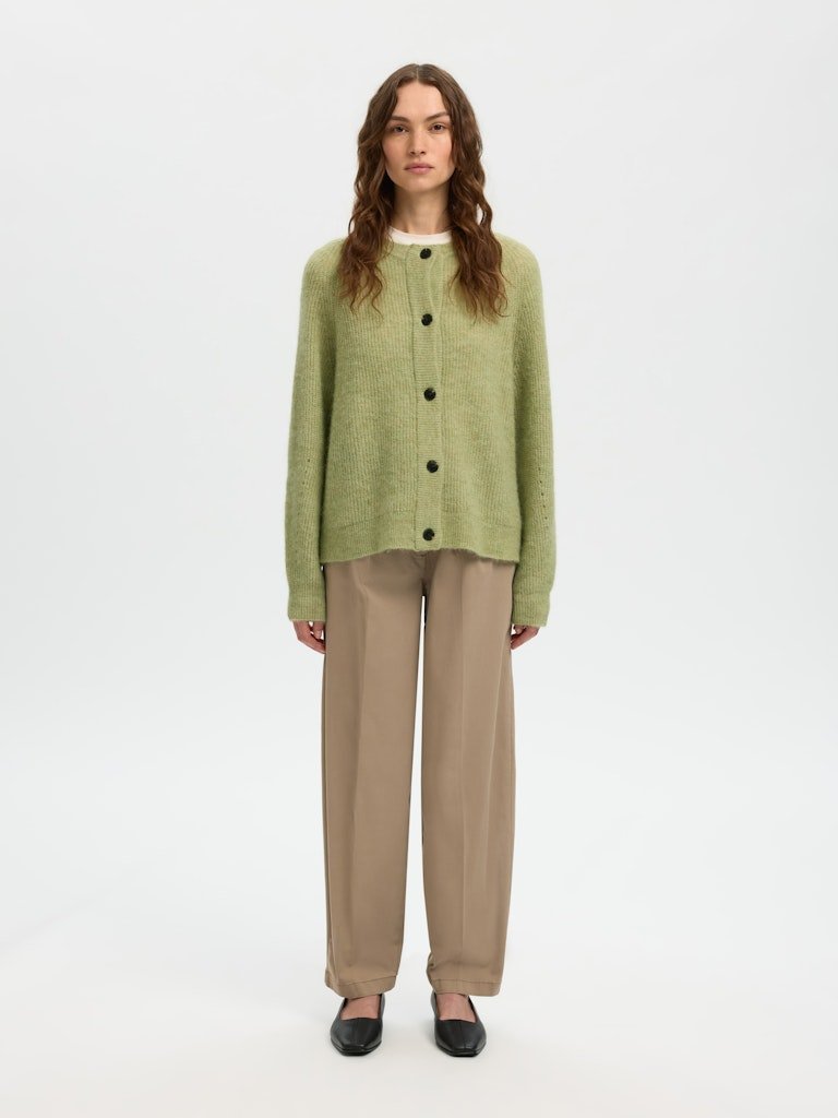Lulu Ls Knit Short Cardigan Lint Melange | Genser | Smuk