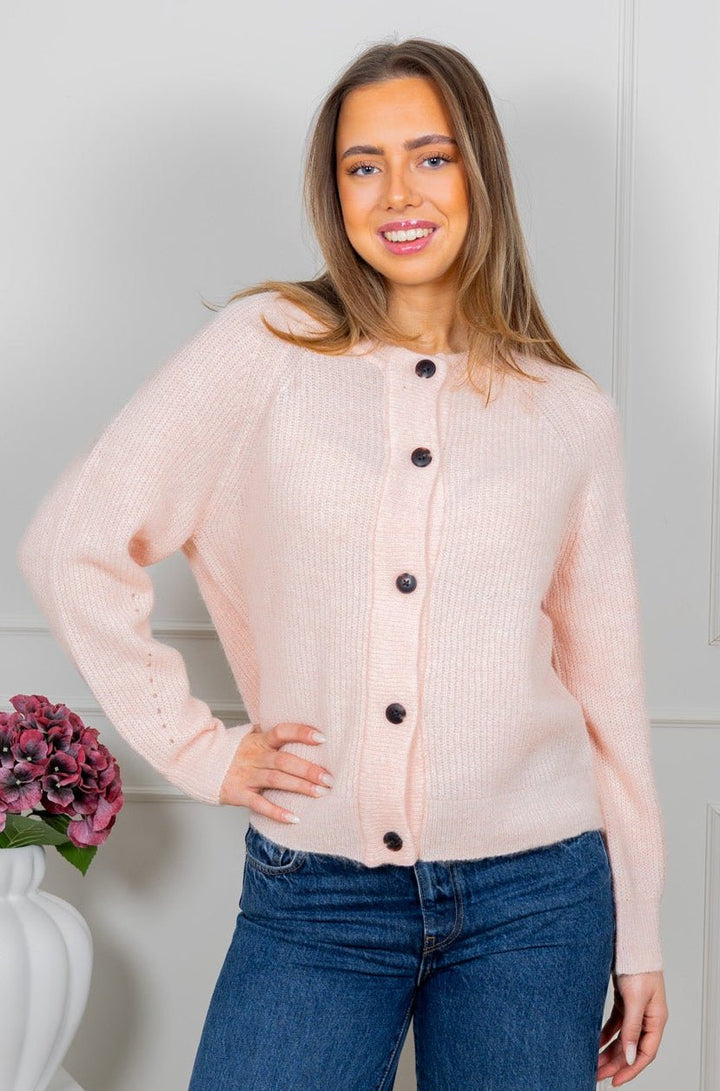 Lulu Ls Knit Short Cardigan Pale Dogwood Melange | Genser | Smuk