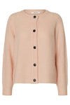 Lulu Ls Knit Short Cardigan Pale Dogwood Melange