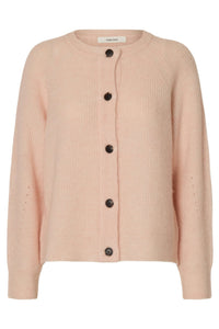 Lulu Ls Knit Short Cardigan Pale Dogwood Melange