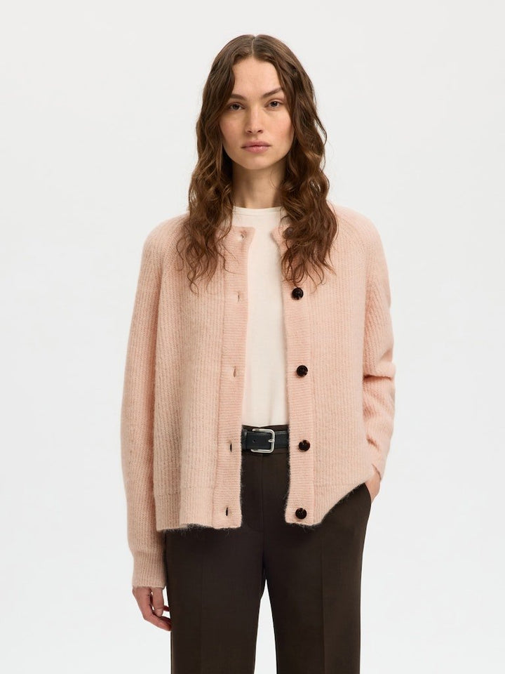 Lulu Ls Knit Short Cardigan Pale Dogwood Melange | Genser | Smuk