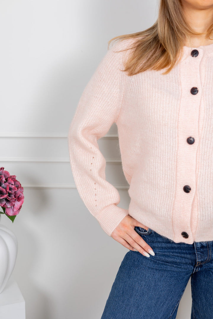 Lulu Ls Knit Short Cardigan Pale Dogwood Melange | Genser | Smuk