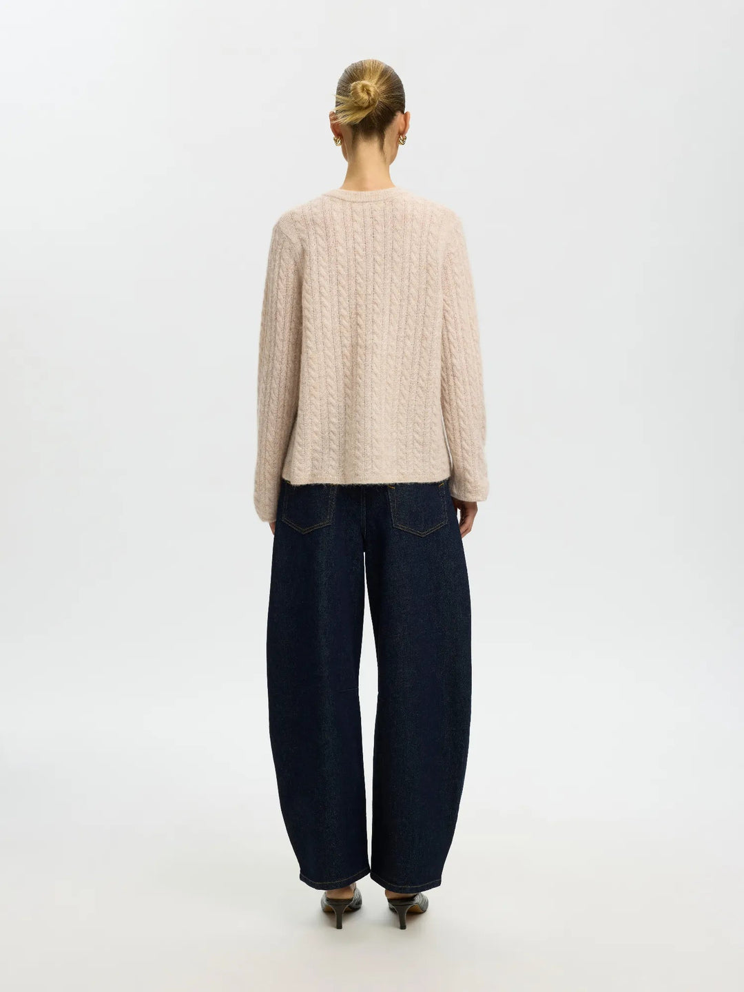 Lulu New Ls Knit Cable Cardigan Birch Melange | Genser | Smuk