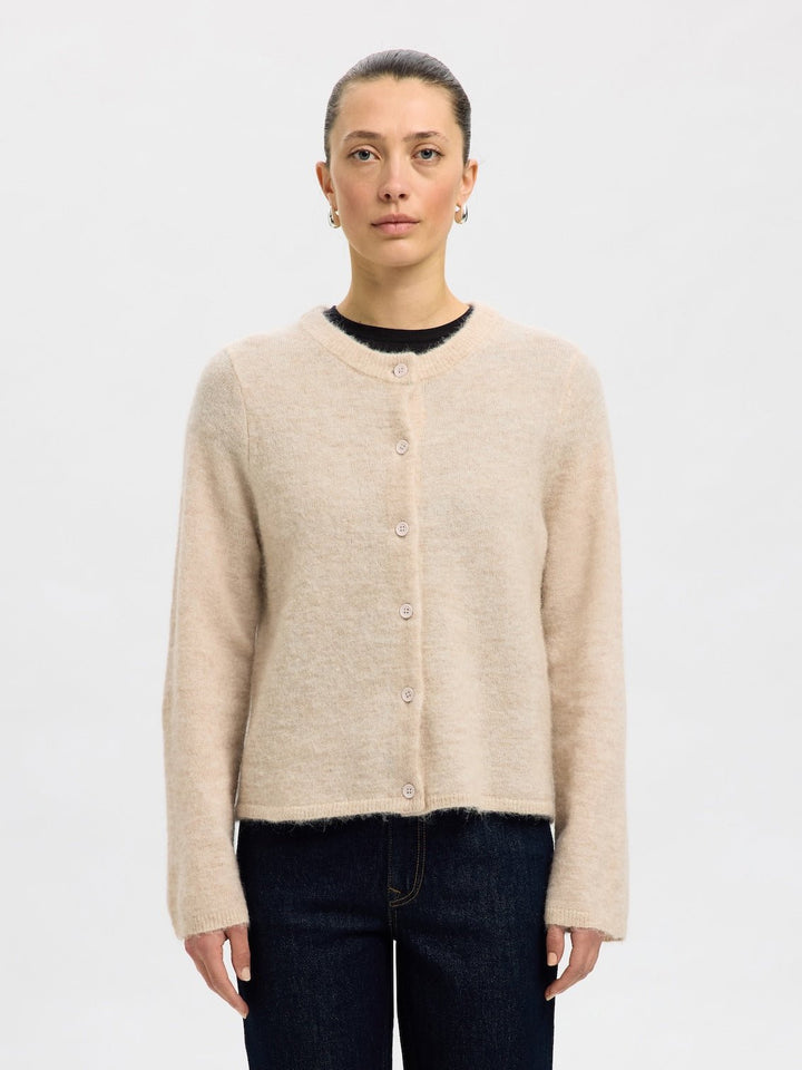 Lulu New Ls Knit Cardigan Birch Melange | Genser | Smuk - Dameklær på nett