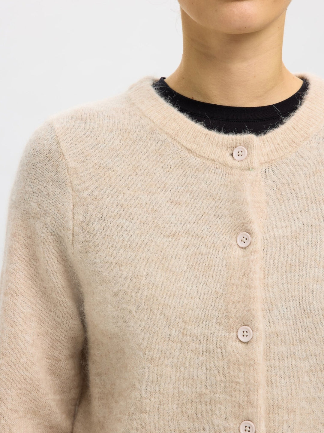 Lulu New Ls Knit Cardigan Birch Melange | Genser | Smuk - Dameklær på nett