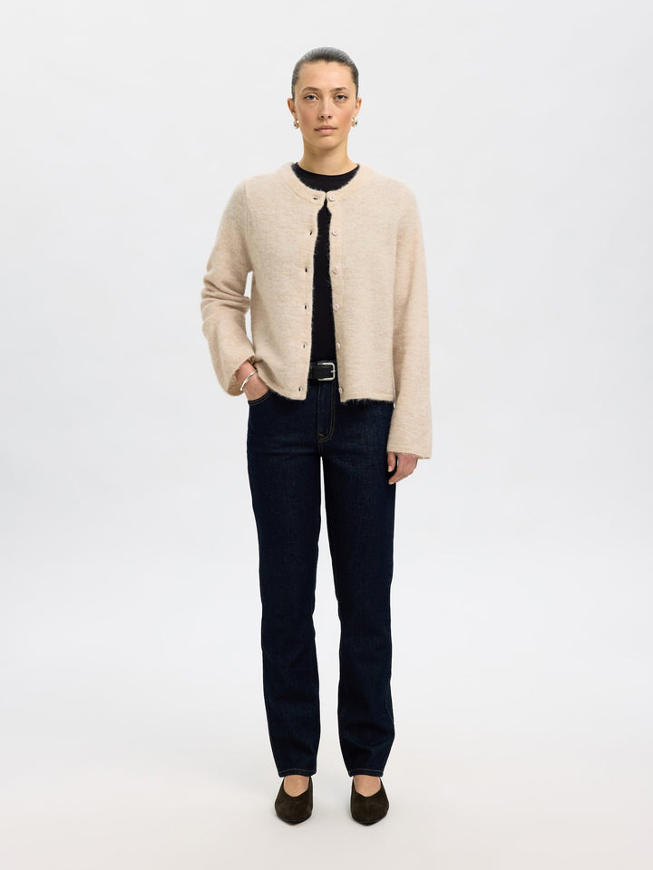 Lulu New Ls Knit Cardigan Birch Melange | Genser | Smuk - Dameklær på nett