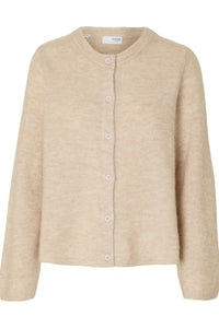Lulu New Ls Knit Cardigan Birch Melange