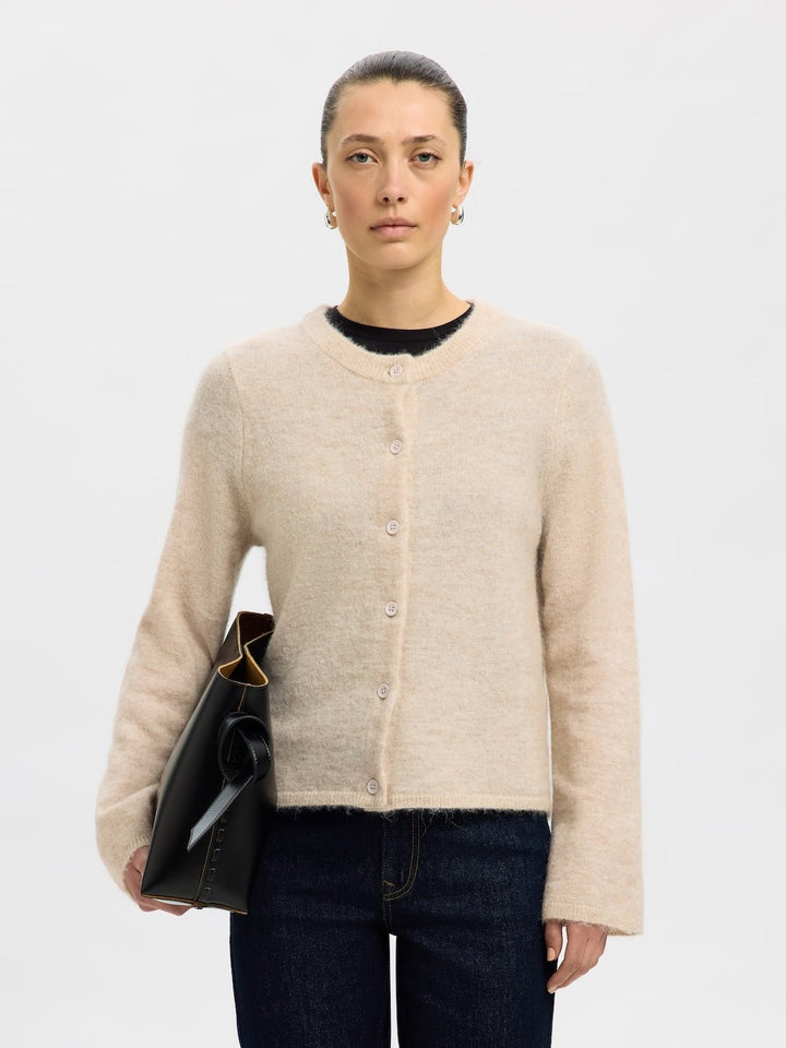 Lulu New Ls Knit Cardigan Birch Melange | Genser | Smuk - Dameklær på nett