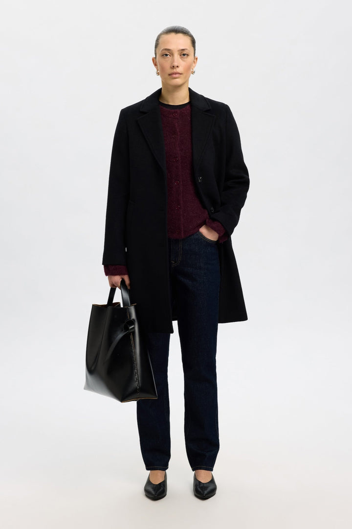 Lulu New Ls Knit Cardigan Fig Melange | Genser | Smuk - Dameklær på nett