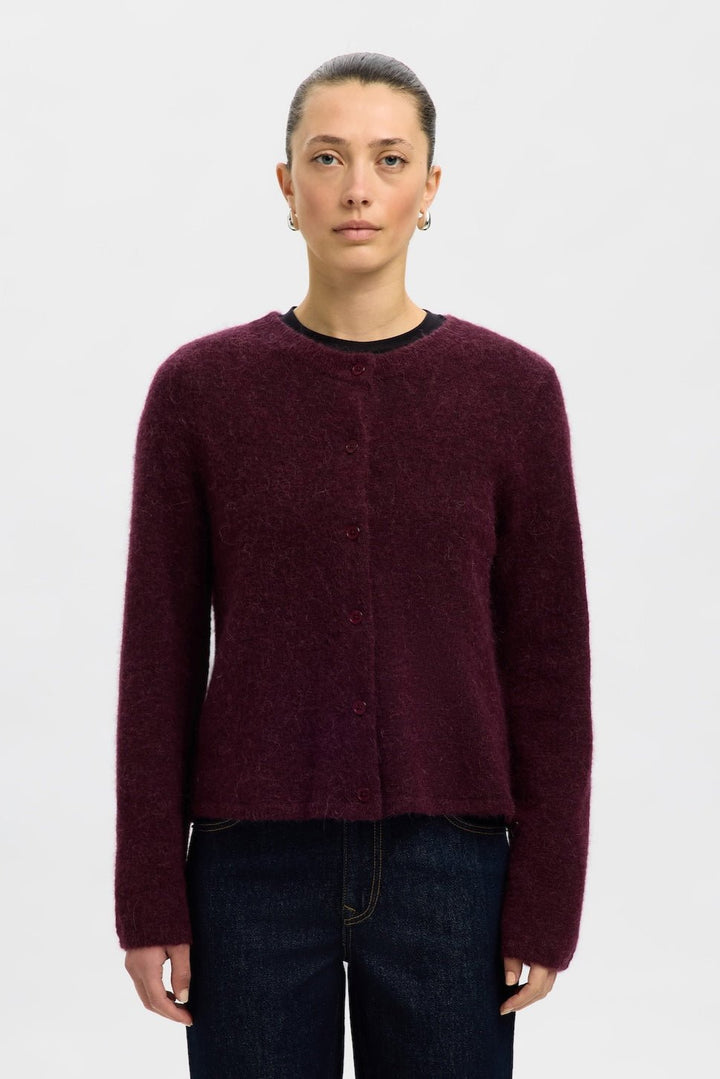 Lulu New Ls Knit Cardigan Fig Melange | Genser | Smuk - Dameklær på nett