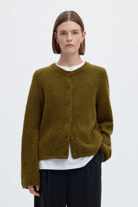 Lulu New Ls Knit Cardigan Fir Green Melange