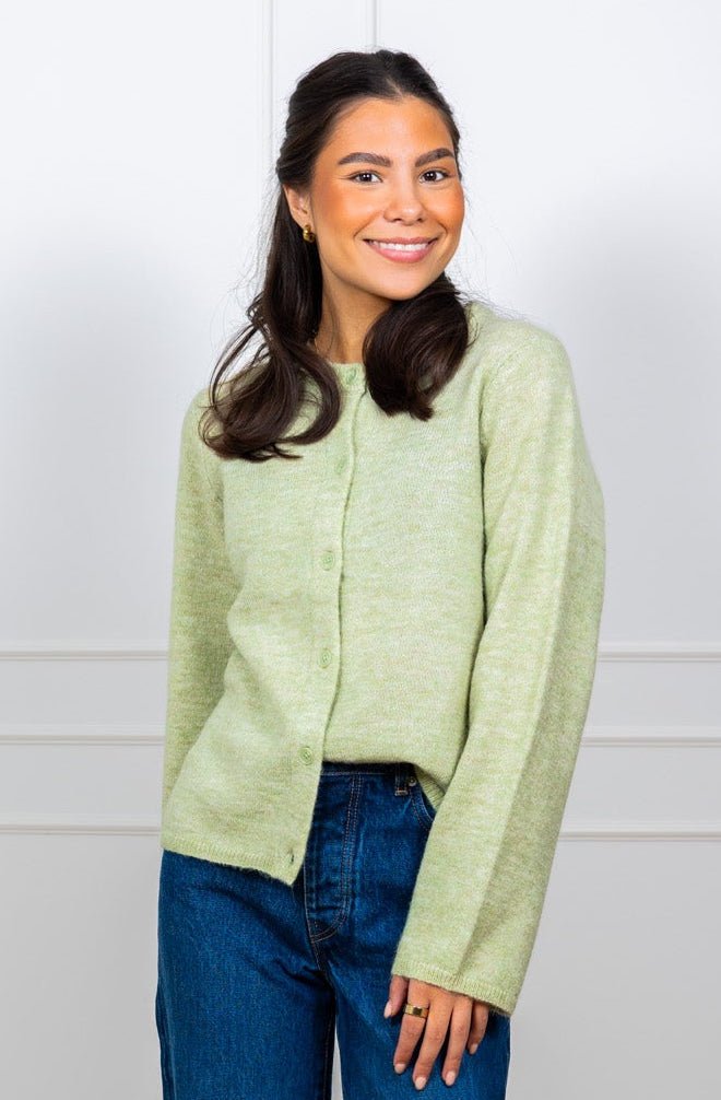 Lulu New Ls Knit Cardigan Lint Melange | Genser | Smuk
