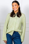 Lulu New Ls Knit Cardigan Lint Melange