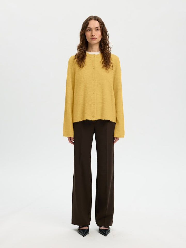 Lulu New Ls Knit Cardigan Ochre Melange | Genser | Smuk