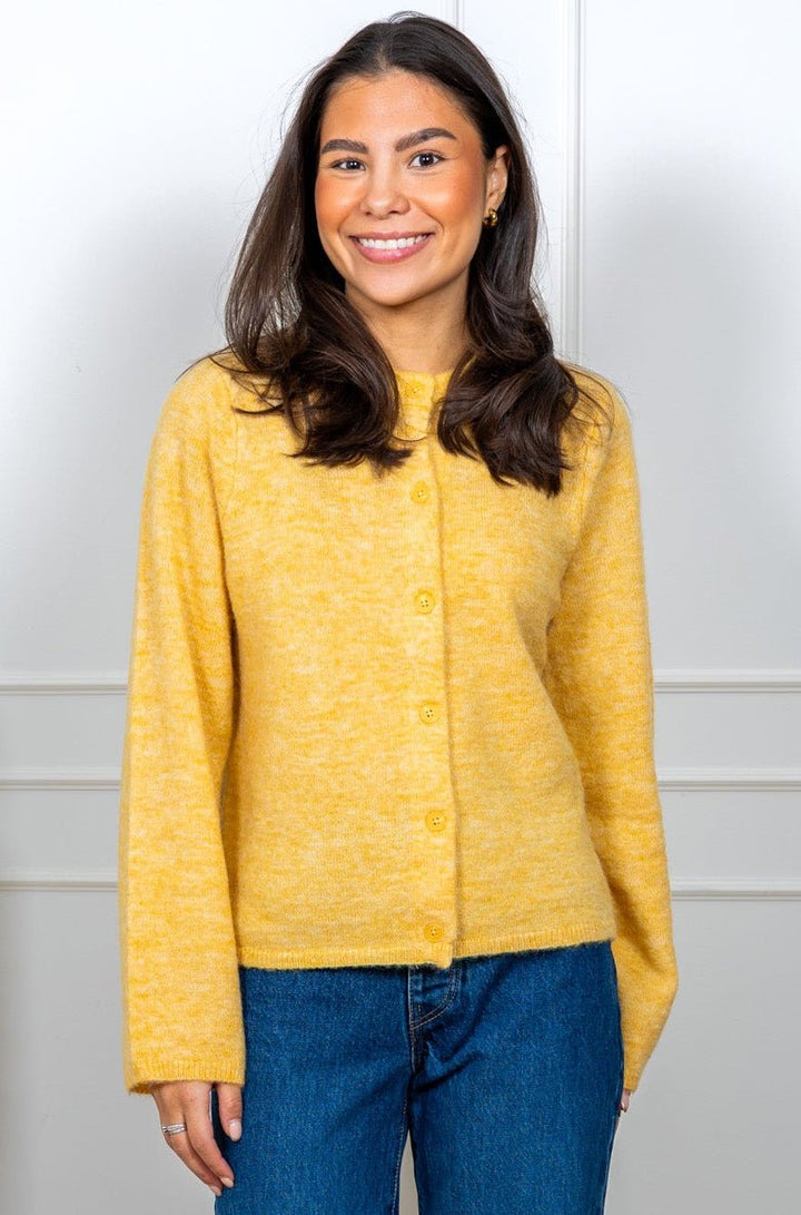 Lulu New Ls Knit Cardigan Ochre Melange | Genser | Smuk