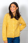 Lulu New Ls Knit Cardigan Ochre Melange