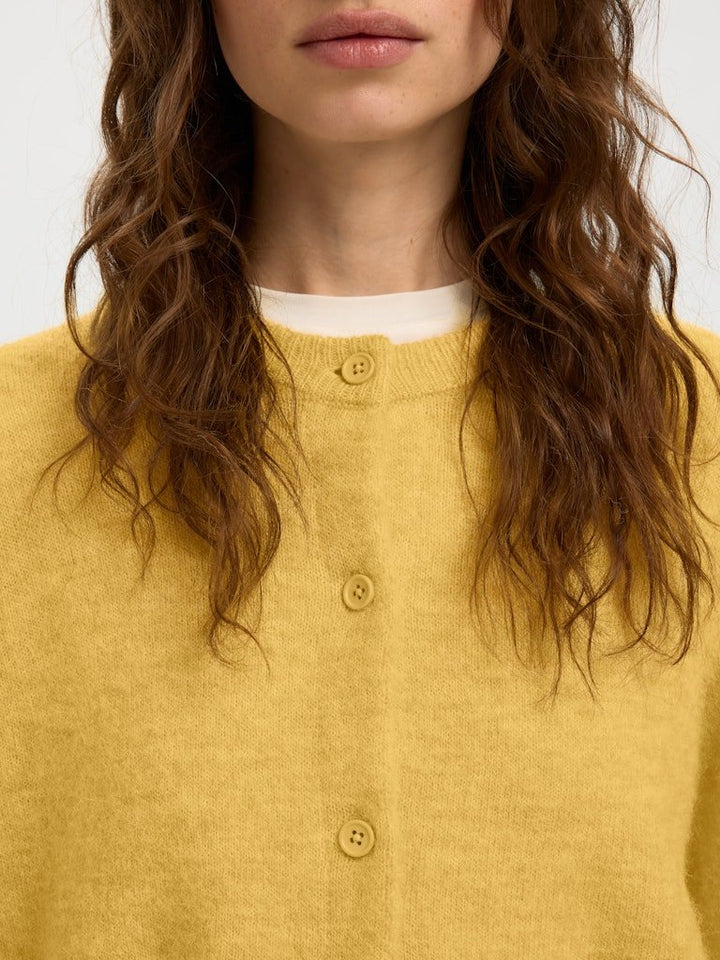 Lulu New Ls Knit Cardigan Ochre Melange | Genser | Smuk