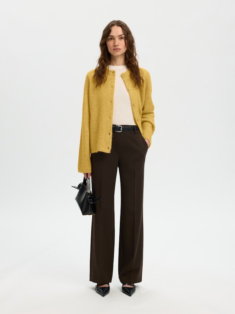 Lulu New Ls Knit Cardigan Ochre Melange | Genser | Smuk