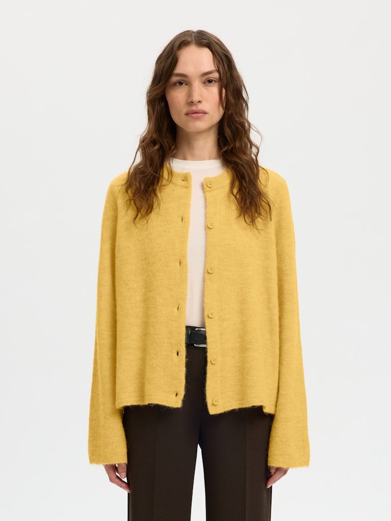 Lulu New Ls Knit Cardigan Ochre Melange | Genser | Smuk