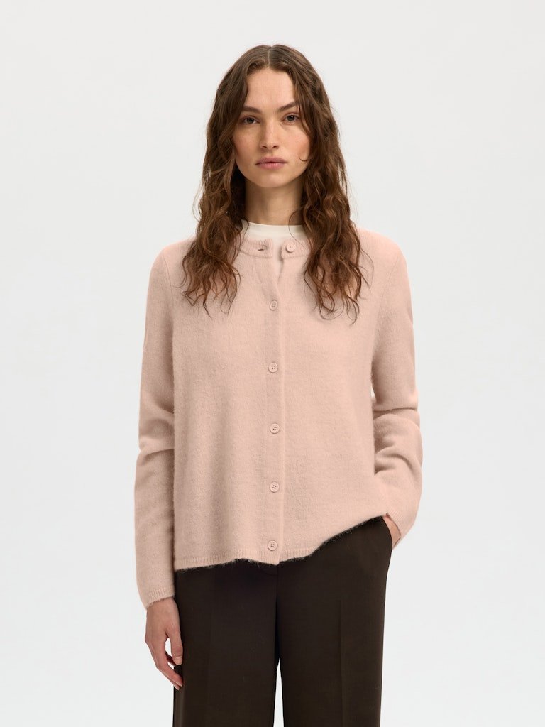 Lulu New Ls Knit Cardigan Pale Dogwood Melange | Genser | Smuk