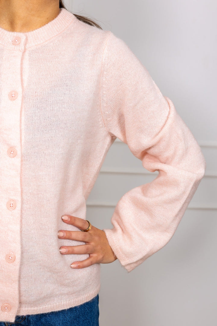 Lulu New Ls Knit Cardigan Pale Dogwood Melange | Genser | Smuk