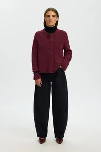 Lulu New Ls Knit Cardigan Tawny Port Melange