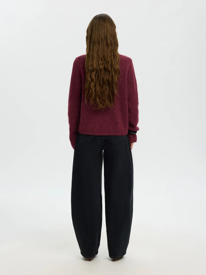 Lulu New Ls Knit Cardigan Tawny Port Melange | Genser | Smuk