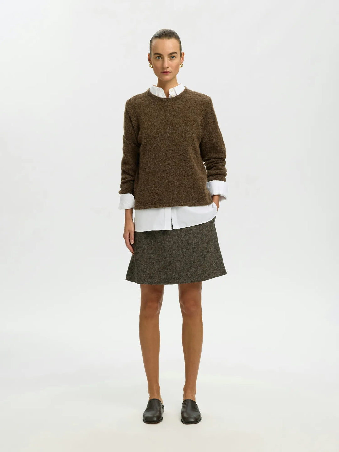 Lulu New Ls Knit O-Neck Dachshund Melange | Genser | Smuk