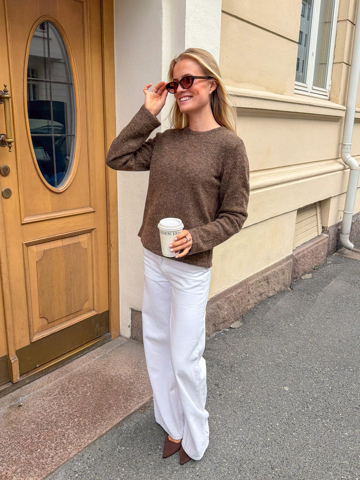 Lulu New Ls Knit O-Neck Dachshund Melange | Genser | Smuk