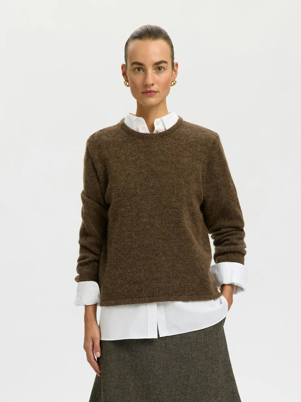 Lulu New Ls Knit O-Neck Dachshund Melange | Genser | Smuk