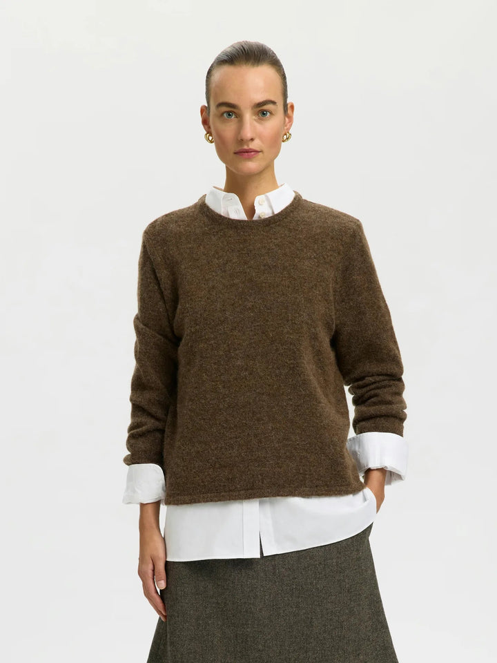 Lulu New Ls Knit O-Neck Dachshund Melange | Genser | Smuk