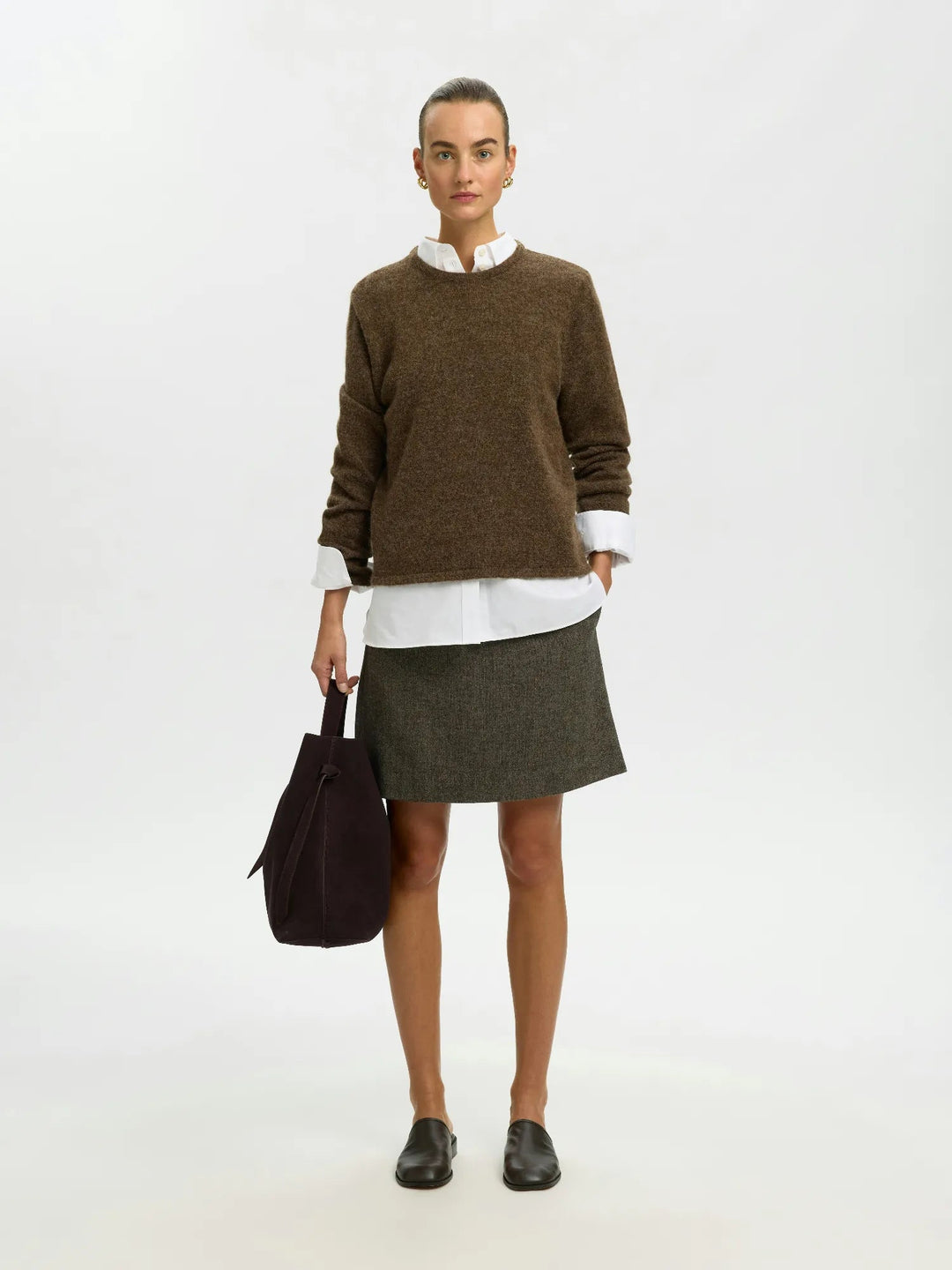 Lulu New Ls Knit O-Neck Dachshund Melange | Genser | Smuk