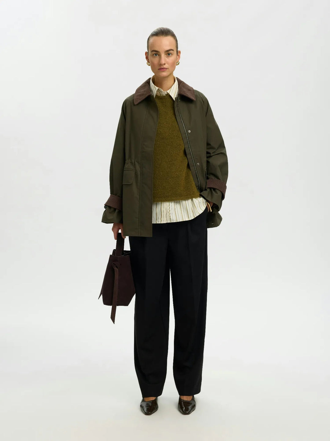 Lulu New Ls Knit O-Neck Fir Green Melange | Genser | Smuk