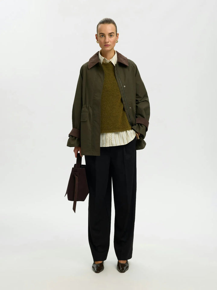 Lulu New Ls Knit O-Neck Fir Green Melange | Genser | Smuk
