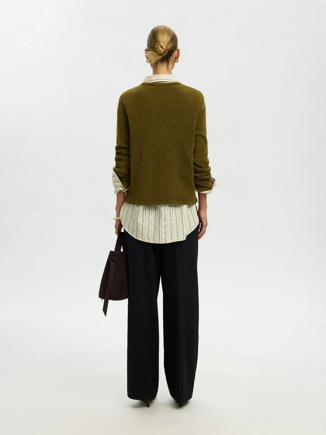 Lulu New Ls Knit O-Neck Fir Green Melange | Genser | Smuk