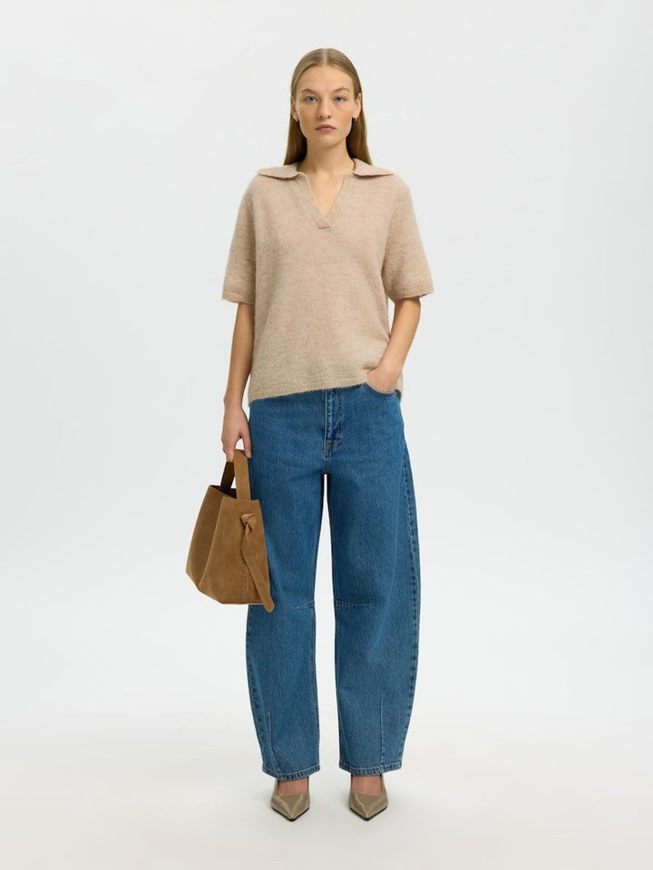 Lulu Ss Knit Polo Birch Melange | Genser | Smuk