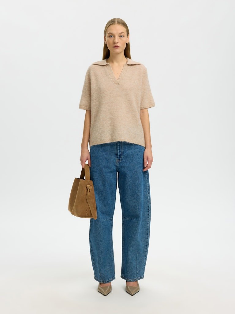 Lulu Ss Knit Polo Birch Melange | Genser | Smuk