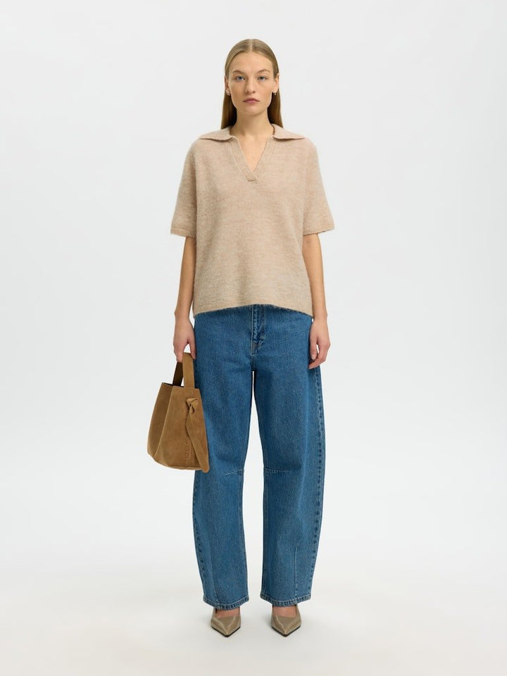 Lulu Ss Knit Polo Birch Melange | Genser | Smuk