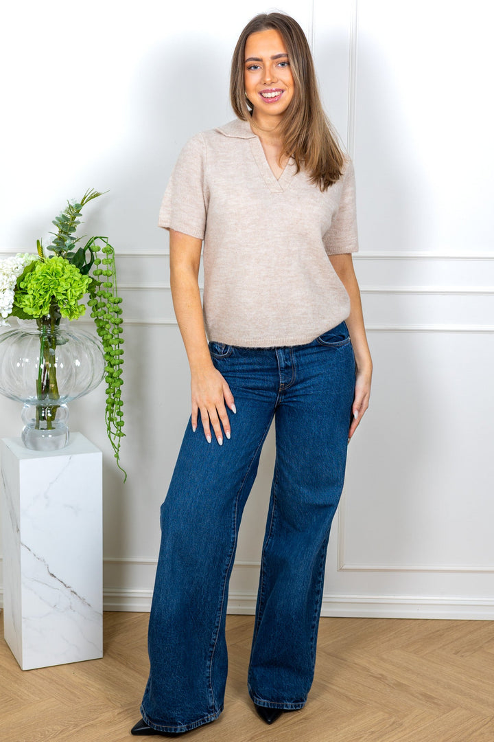 Lulu Ss Knit Polo Birch Melange | Genser | Smuk
