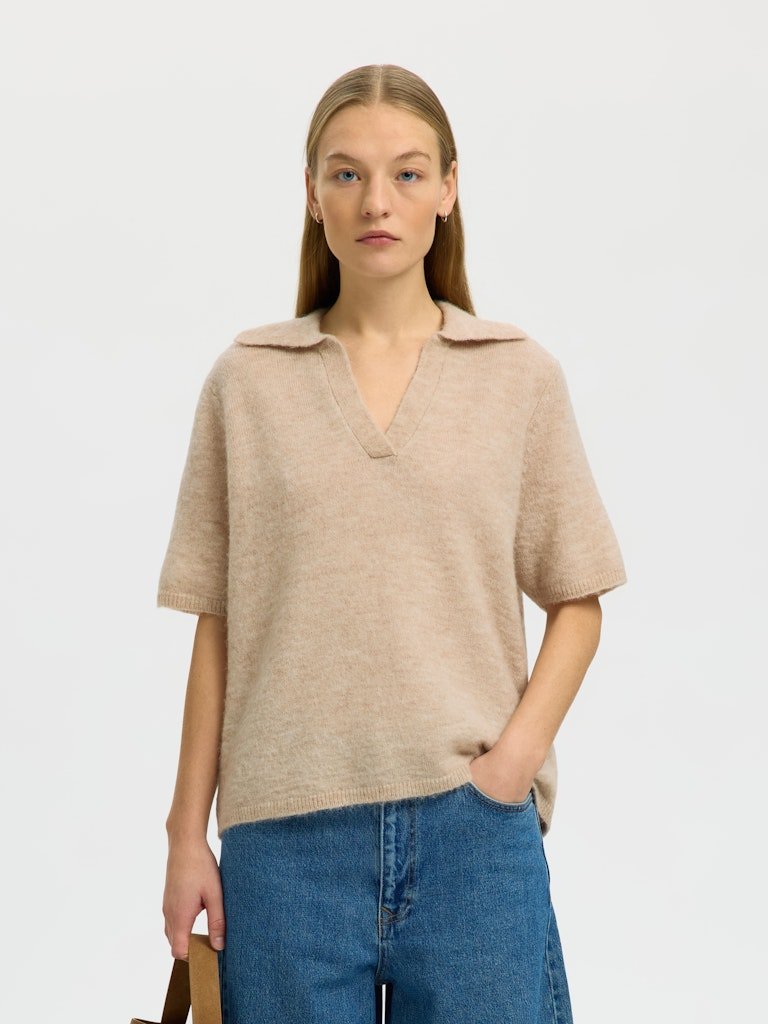Lulu Ss Knit Polo Birch Melange | Genser | Smuk
