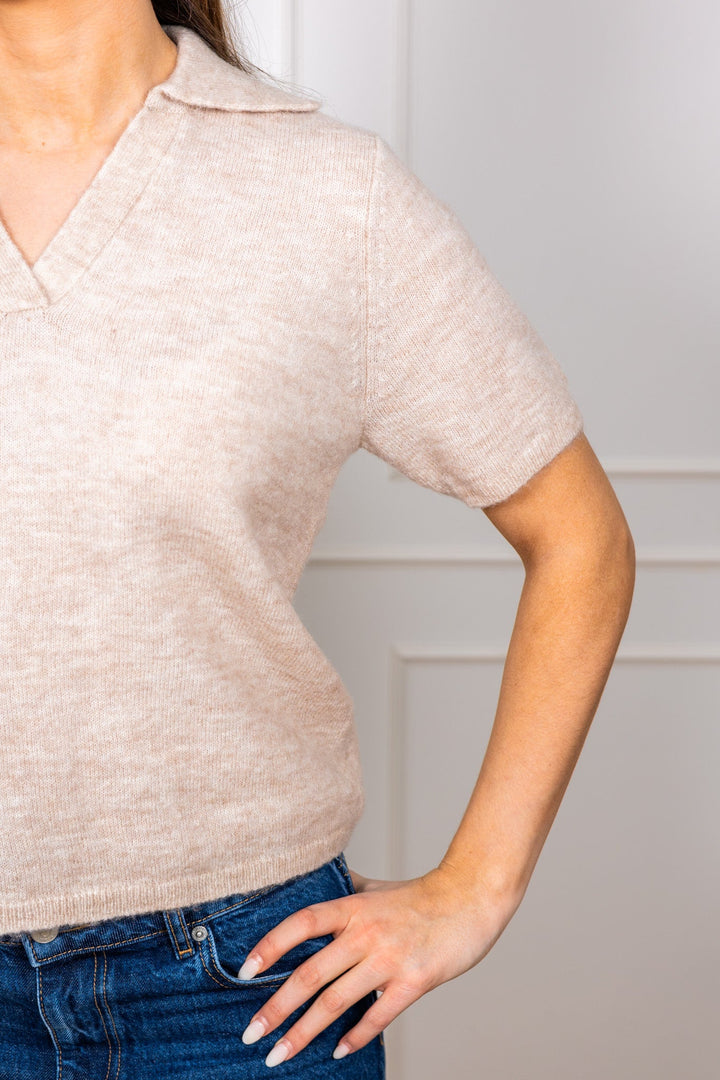 Lulu Ss Knit Polo Birch Melange | Genser | Smuk