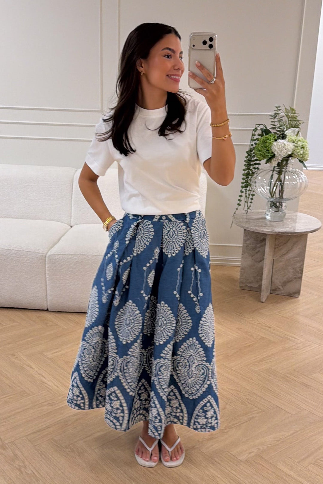 Lumine Midi Skirt Denim Bleu | Skjørt | Smuk