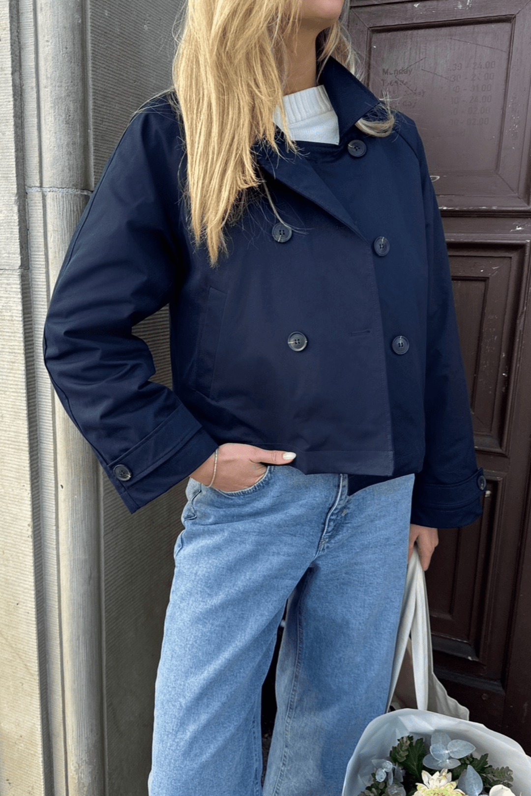 Luna Trenchcoat Navy | Yttertøy | Smuk - Dameklær på nett