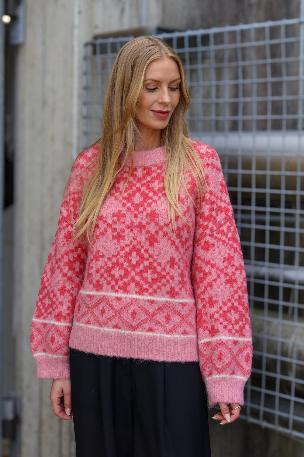 Luxana Knit Pullover Rose/Pink | Genser | Smuk