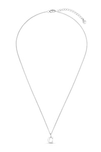 Luxe C Initial Necklace Silver
