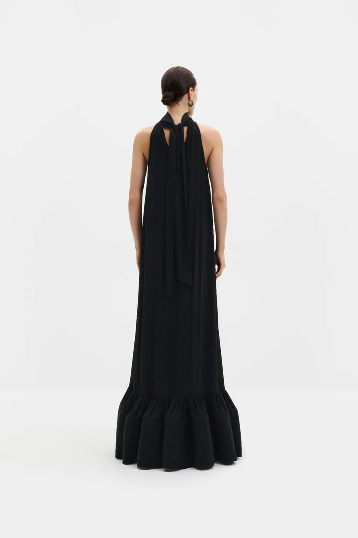 Lykke Halterneck Ruffled Maxi Dress Black | Kjoler | Smuk