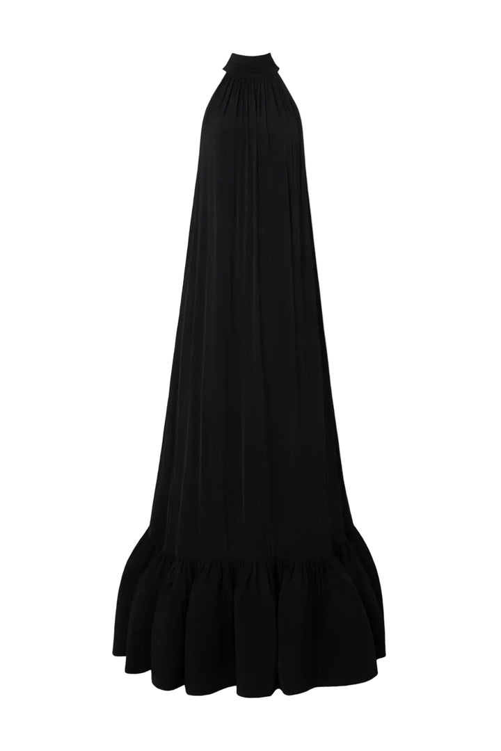Lykke Halterneck Ruffled Maxi Dress Black | Kjoler | Smuk