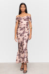 Lyra Dress Terracotta Floral Print