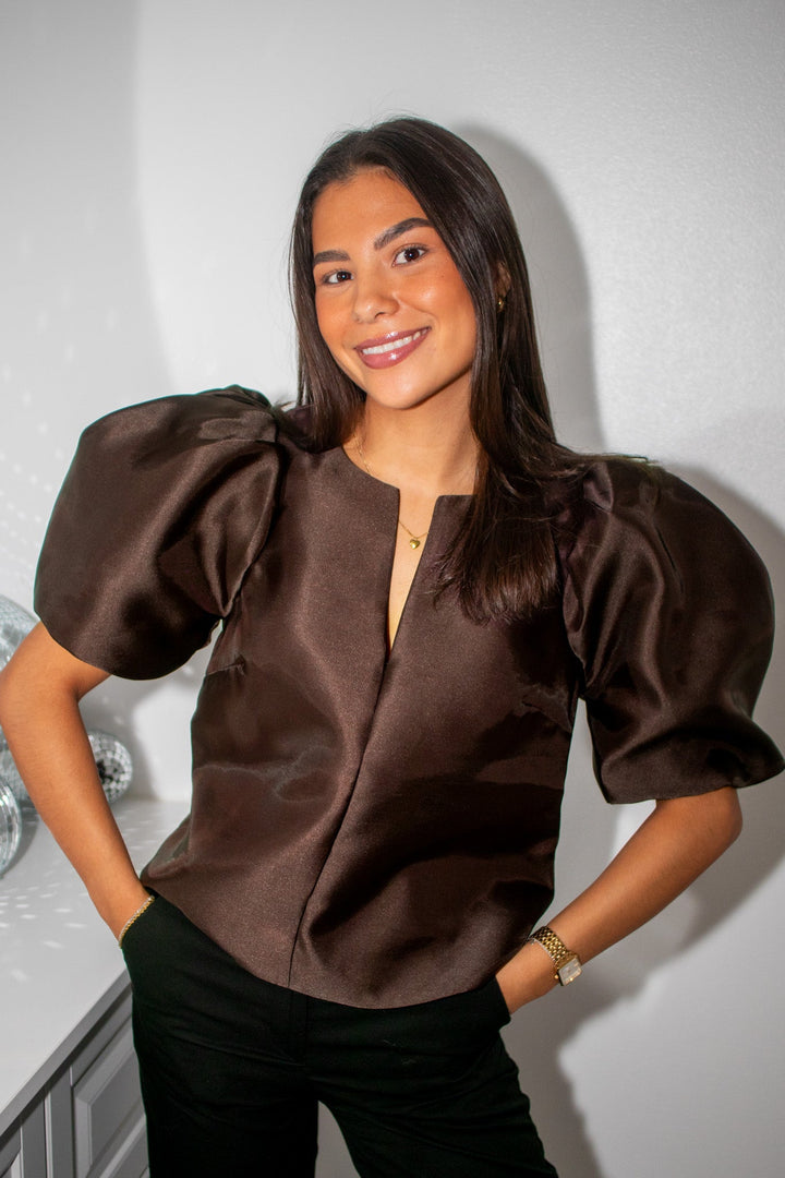 Maeve Blouse Dark Brown | Skjorter og bluser | Smuk - Dameklær på nett